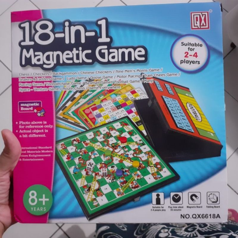 Jual Board Game 18 in 1 Complete Mainan Papan Ular