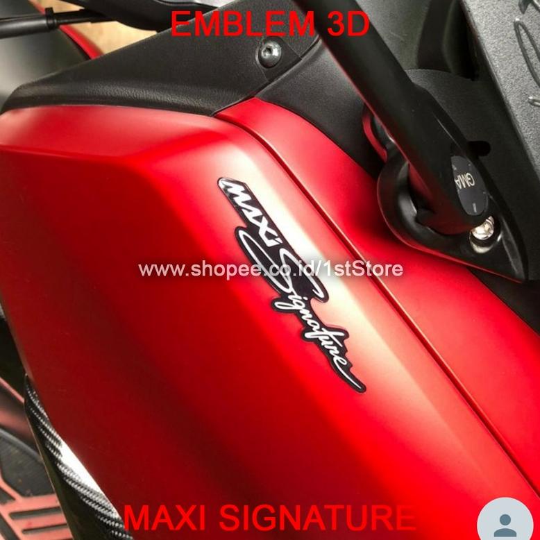 Emblem 3D Maxi Signature Logo Timbul Yamaha Maxi Signature Nmax Aerox Xmax Lexi Old All New 125 150 