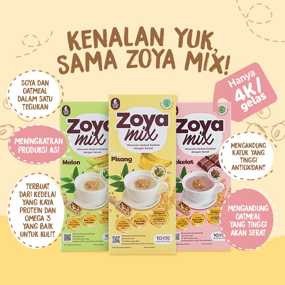 MAMA BEAR - ZOYAMIX 200 GRAM (BOX) &amp; ALMONMIX (BOX) / ZOYA MIX PELANCAR ASI / ASI BOOSTER