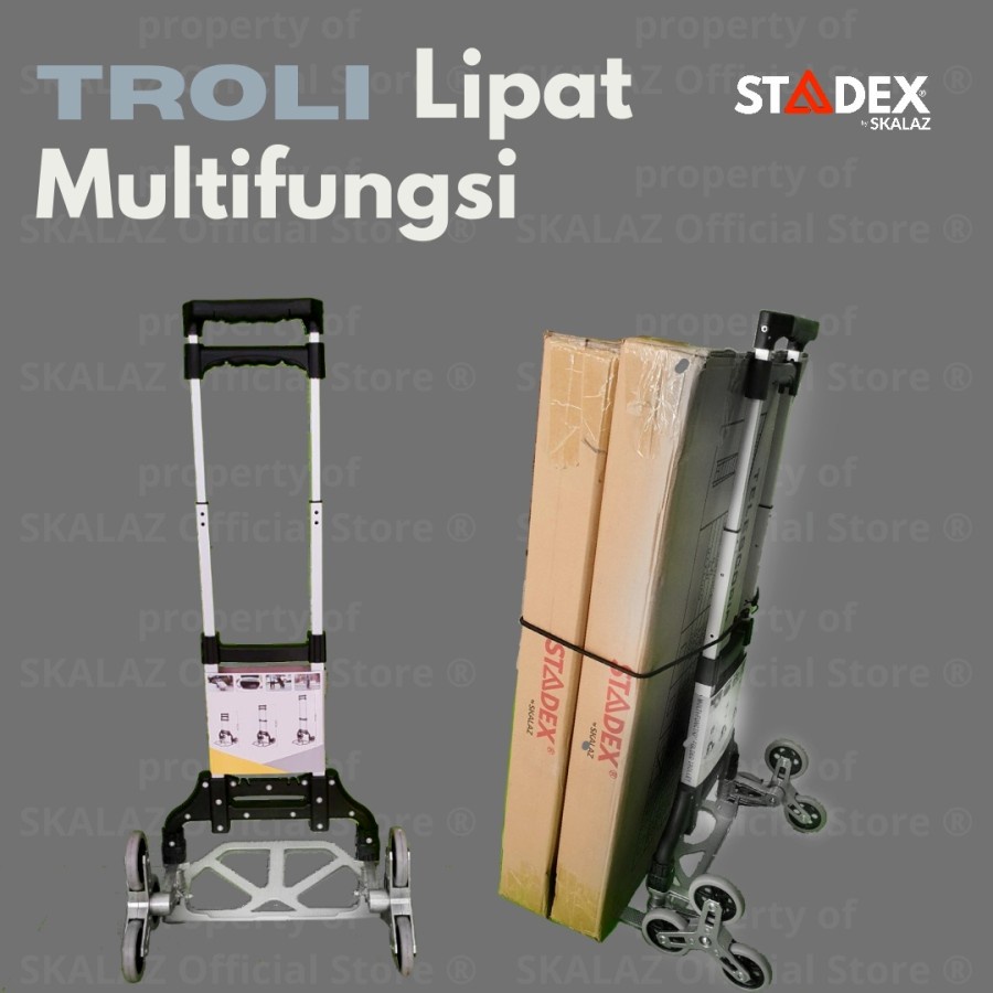 Troli Barang Lipat Aluminium 6 Roda Merk Stadex by Skalaz - Troli Lipat Multifungsi