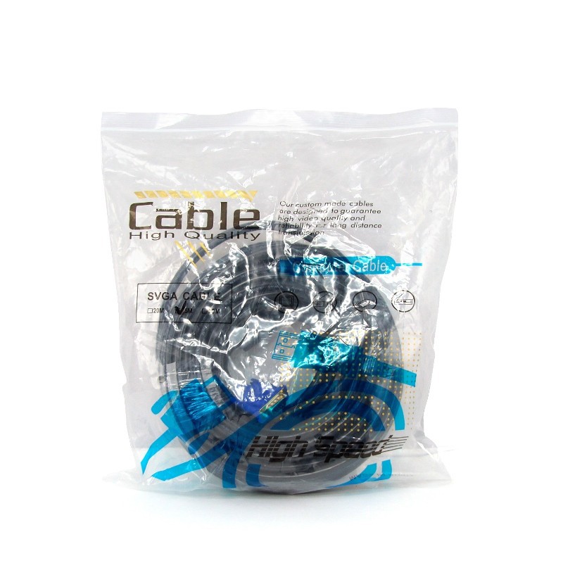 Kabel VGA Panjang 25 Meter R-ONE Gold Plated Super High Quality (3+6) With 2 Stabilizer