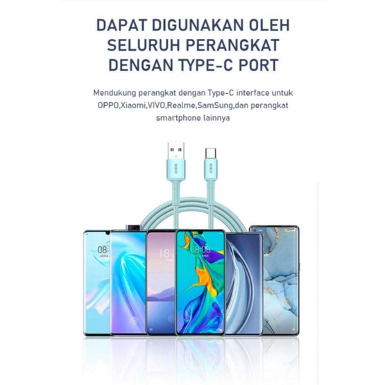 ROBOT KABEL DATA TYPE C FAST CHARGING 3A 100CM