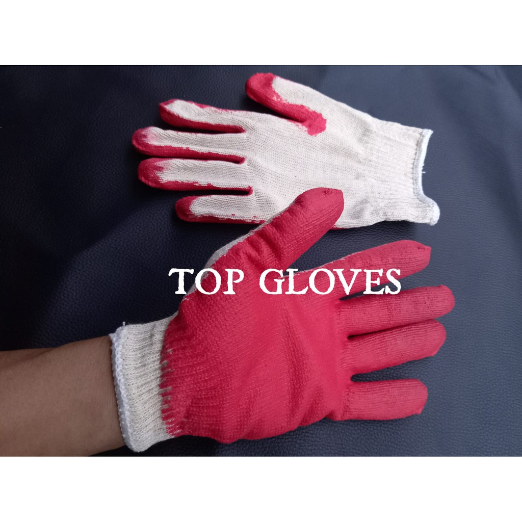 Sarung Tangan Dipping GUNTE - Sarung Tangan Rajut Benang 3 Lapis Latex - Working Gloves