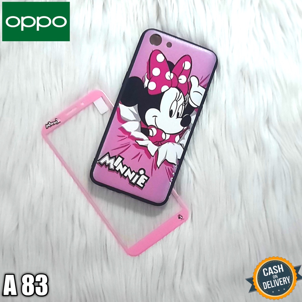 Case + tempered glass for oppo A83 casing softcase silikon motif