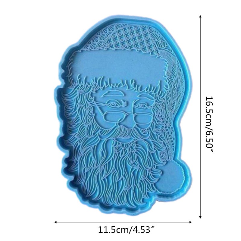 Glitter Santa Claus Tray Epoxy Resin Mold Coaster Jewelry Storage Holder Silicone Mould DIY Crafts Serving Plate Home Decorations Casting Tools