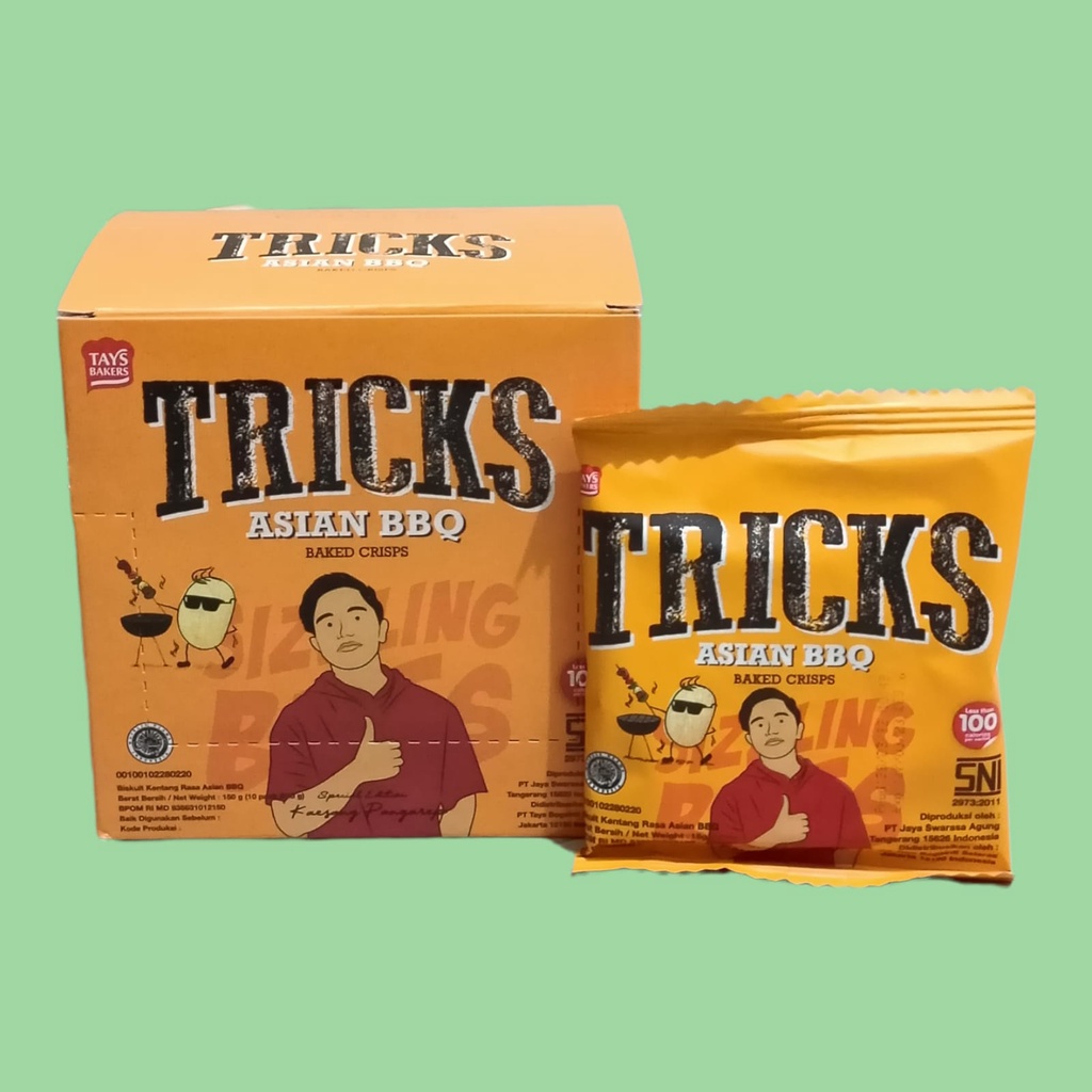

Tricks Crisps Asian BBQ Biskuit Kentang Panggang 15gr [10 sachet/box]