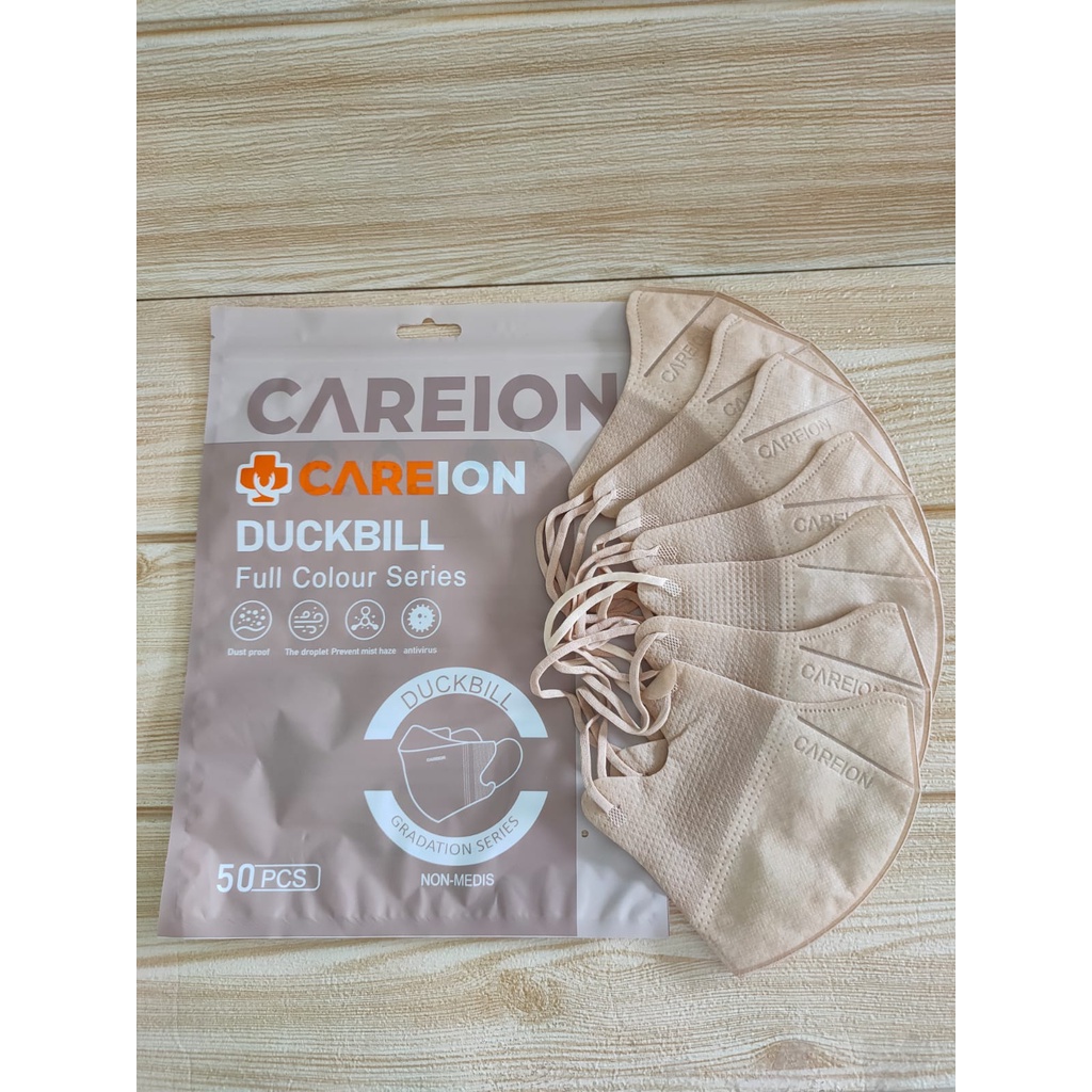 MASKER DUCKBILL CAREION FACEMASK WARNA ISI 50PC-DB SERIES APRICOT