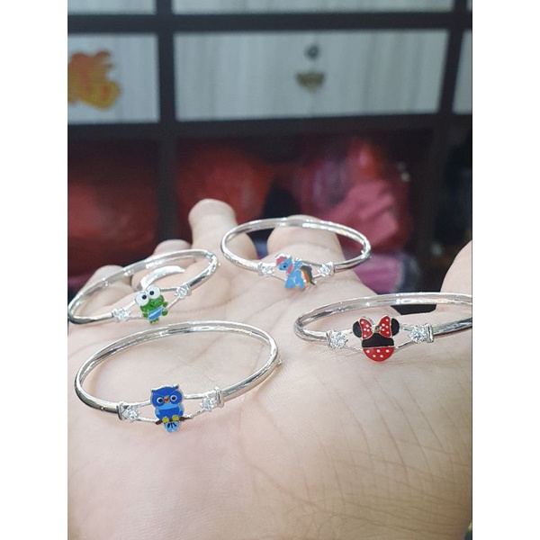 gelang anak karakter anak lucu emas putih