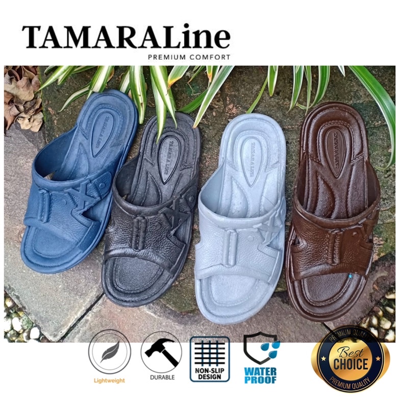 Sandal Selop Slide Slip on Karet Pria Dewasa / Remaja - TAMARALINE 175 / Bahan Premium Lentur Empuk Ringan Kuat Anti Slip Anti Air / Model Sandal Casual Santai Rumah Hotel Outdoor Kamar Mandi Murah Original