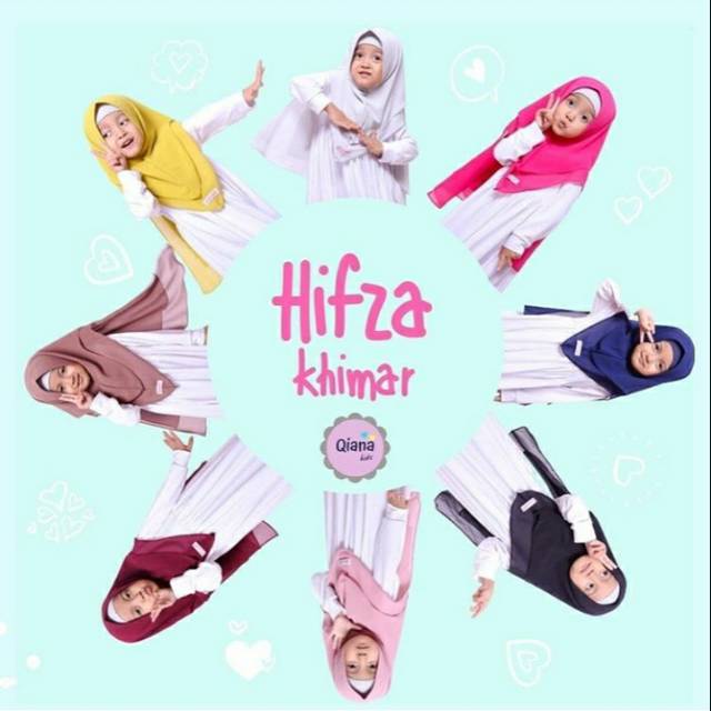 Hifza khimar ori qiana kids dusty pink size M fanta size L