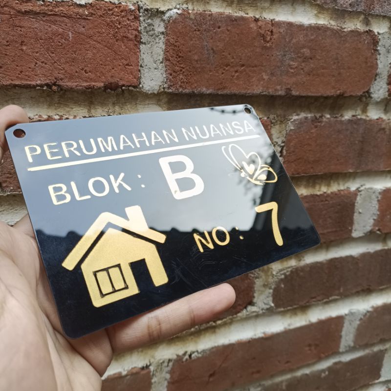 PAPAN NOMOR RUMAH / PAPAN ALAMAT RUMAH AKRILIK / nomor rumah / alamat rumah