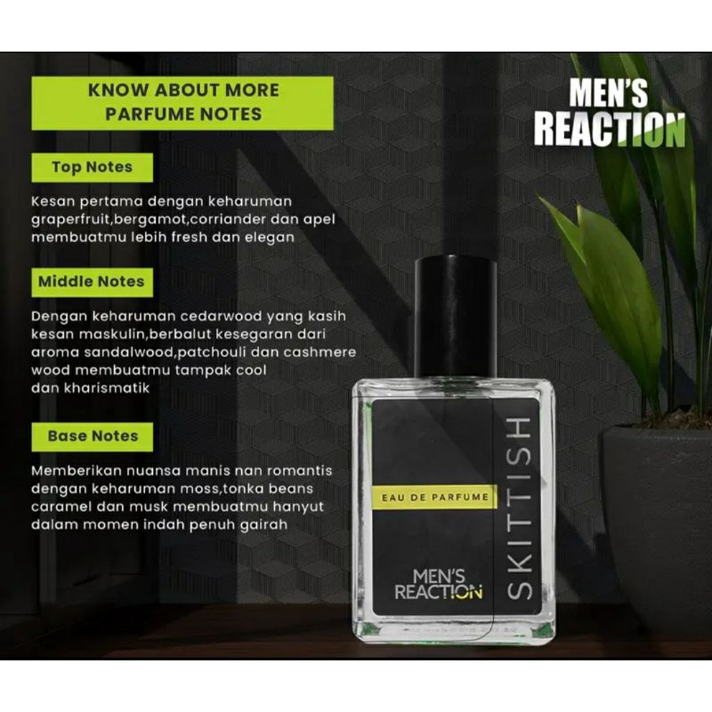 (ORIGINAL &amp; COD)Mens Reaction Parfum Skittish PARFUM PEMIKAT WANITA PENAHLUK WANITA