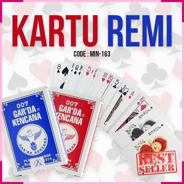 [1 Deck] Kartu Remi Garda Kencana 007 Kartu Poker Playing Cards - Random Colour