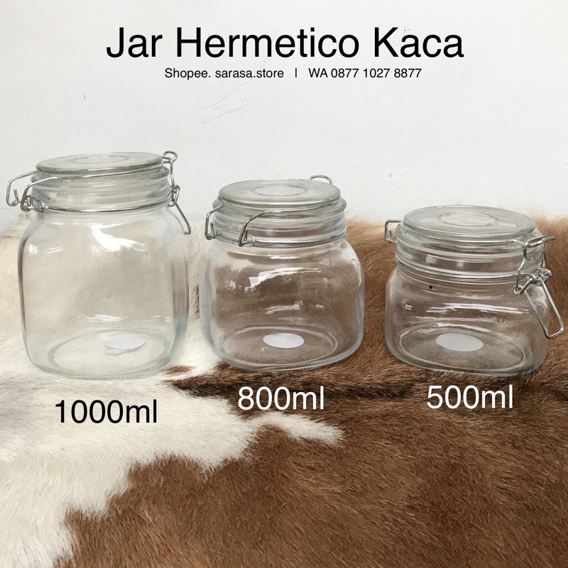 Aneka ragam toples kaca snack kue kering 500 800 1000 ml gram 1 liter wadah packaging grosir