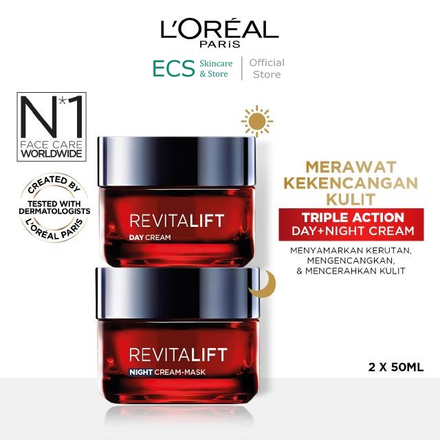 CREAM L'Oreal Paris Revitalift Triple Action Day & Night Cream 50 ml - Skincare Retinol Anti Aging M