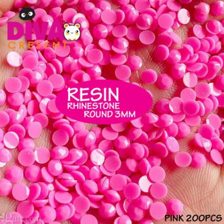 DEKORASI SLIME / NAIL ART RESIN RHINESTONE ROUND 3MM HIASAN KUKU