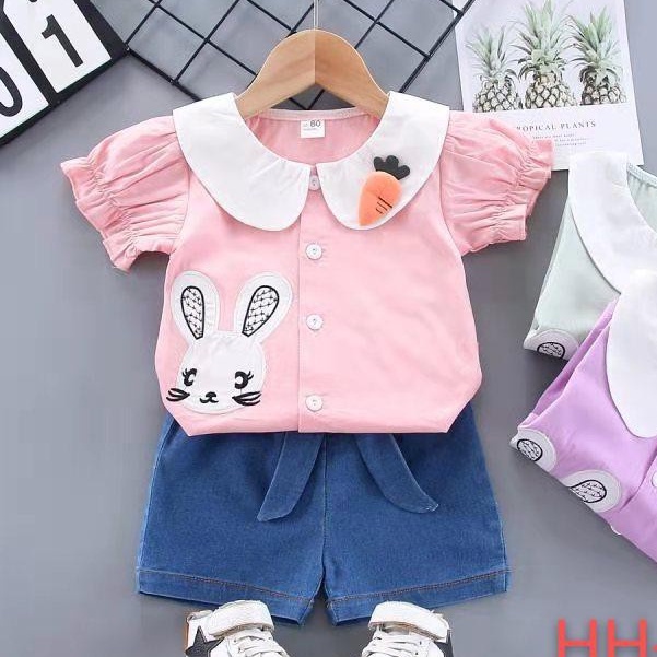 HappyOliver SET ALICE BUNNY EBV Bayi Baju setelan Anak Perempuan Import lucu berkualitas