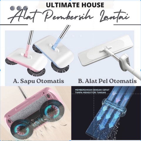 Alat Pel Lantai Otomatis Alat Sapu Lantai Otomatis Refill Kain Pel Spray Mop Kain Mop Microfiber Refil Kain Pel Pengganti