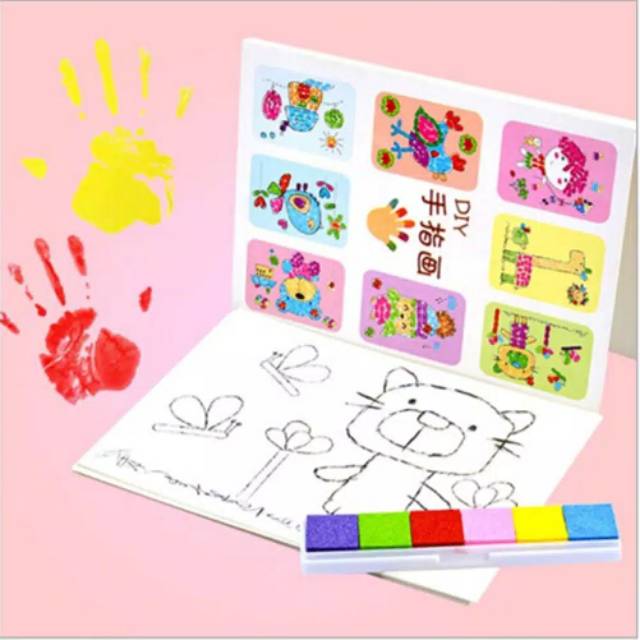 

Diy Finger Painting (Buku + ink pad 6 warna)