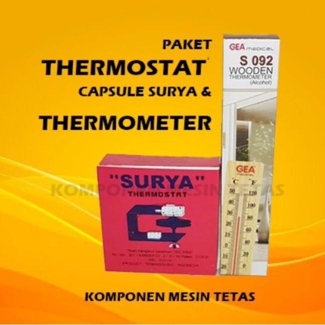 Paket Thermostat Capsule Surya dan Thermometer Termostat Kapsul Termometer untuk Mesin Tetas Telur