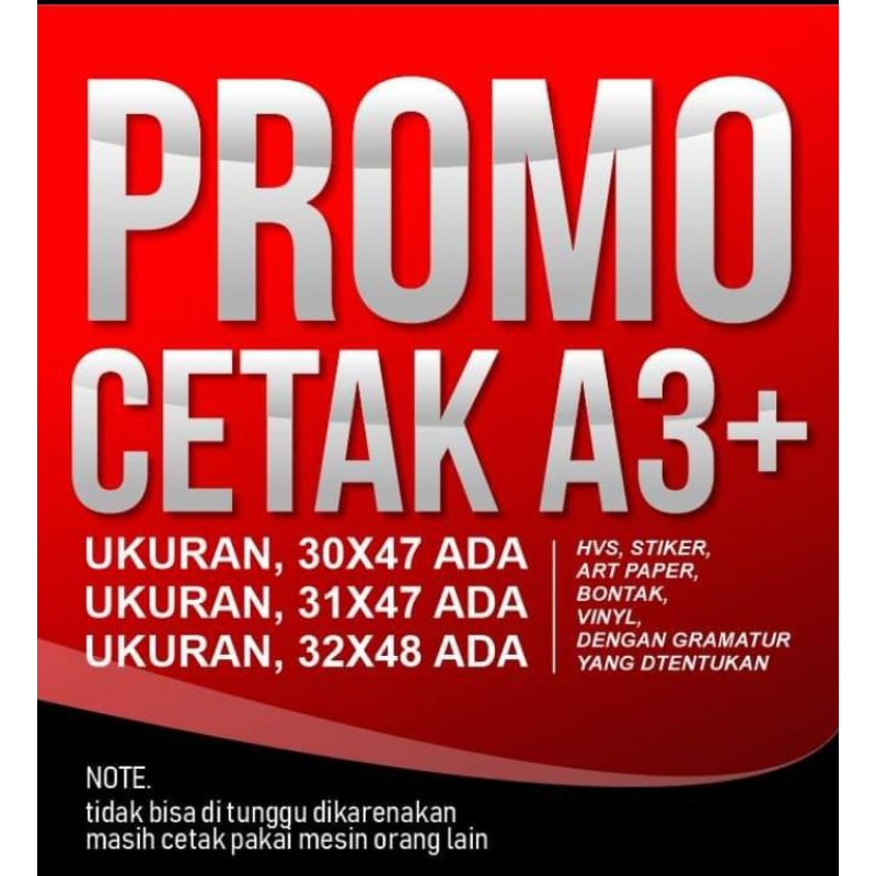 

Cetak A3 jangan ditunggu