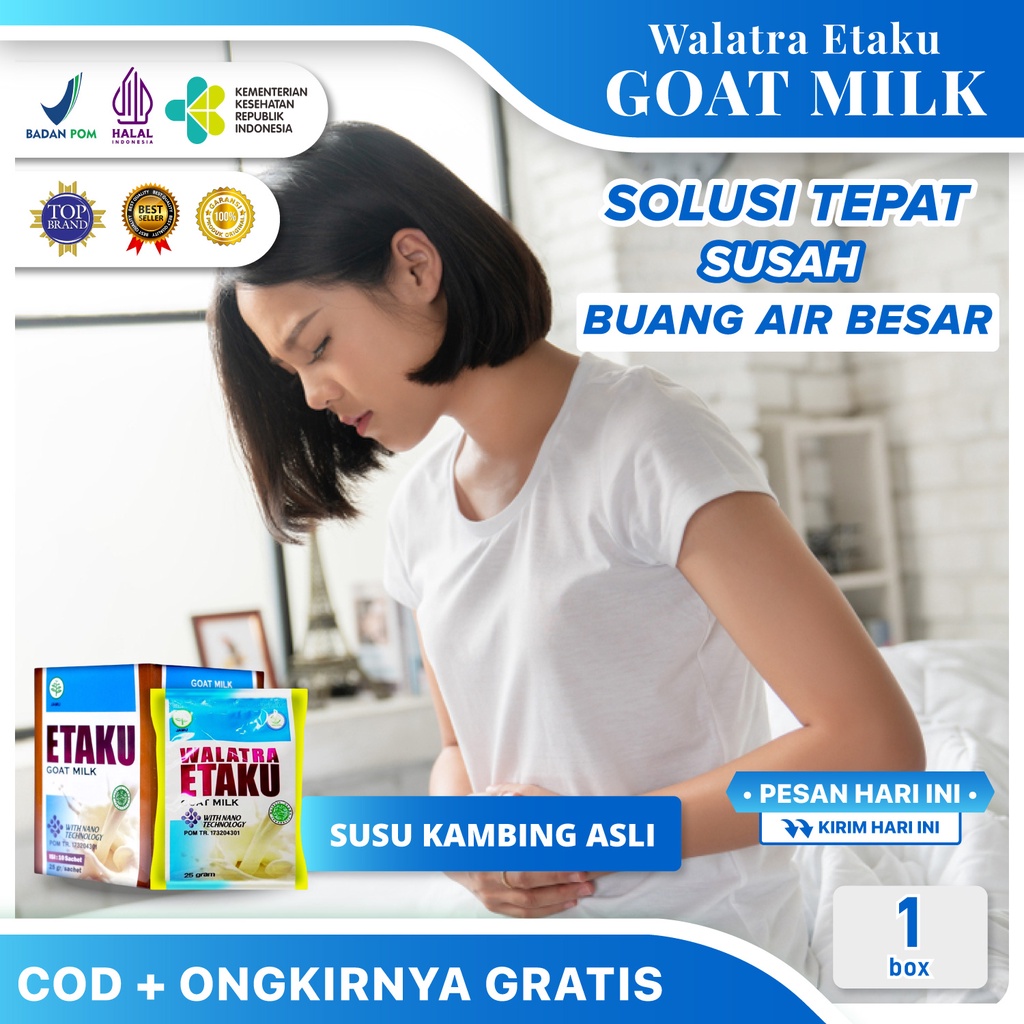 

Susu Pelancar BAB Anak/Dewasa Atasi Gangguan Pencernaan Susah Bab Konstipasi Pelunak Tinja ETAKU Goat Milk