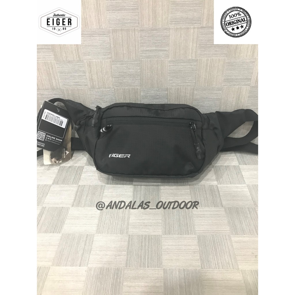 EIGER001 WAISTBAG IRIDIUM 2L FOLDABLE WB, BLACK 4992