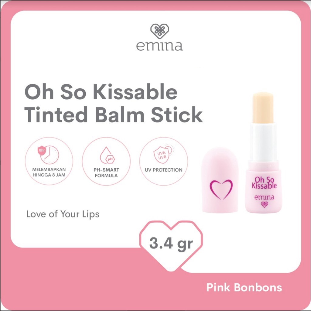 ⭐️ Beauty Expert ⭐️ Emina Oh So Kissable Tinted Balm Stick | Lip Balm | Pelembab Bibir