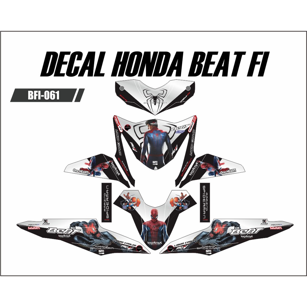 Sticker Decal Honda Beat FI PUTIH SPIDERMAN Shopee Indonesia
