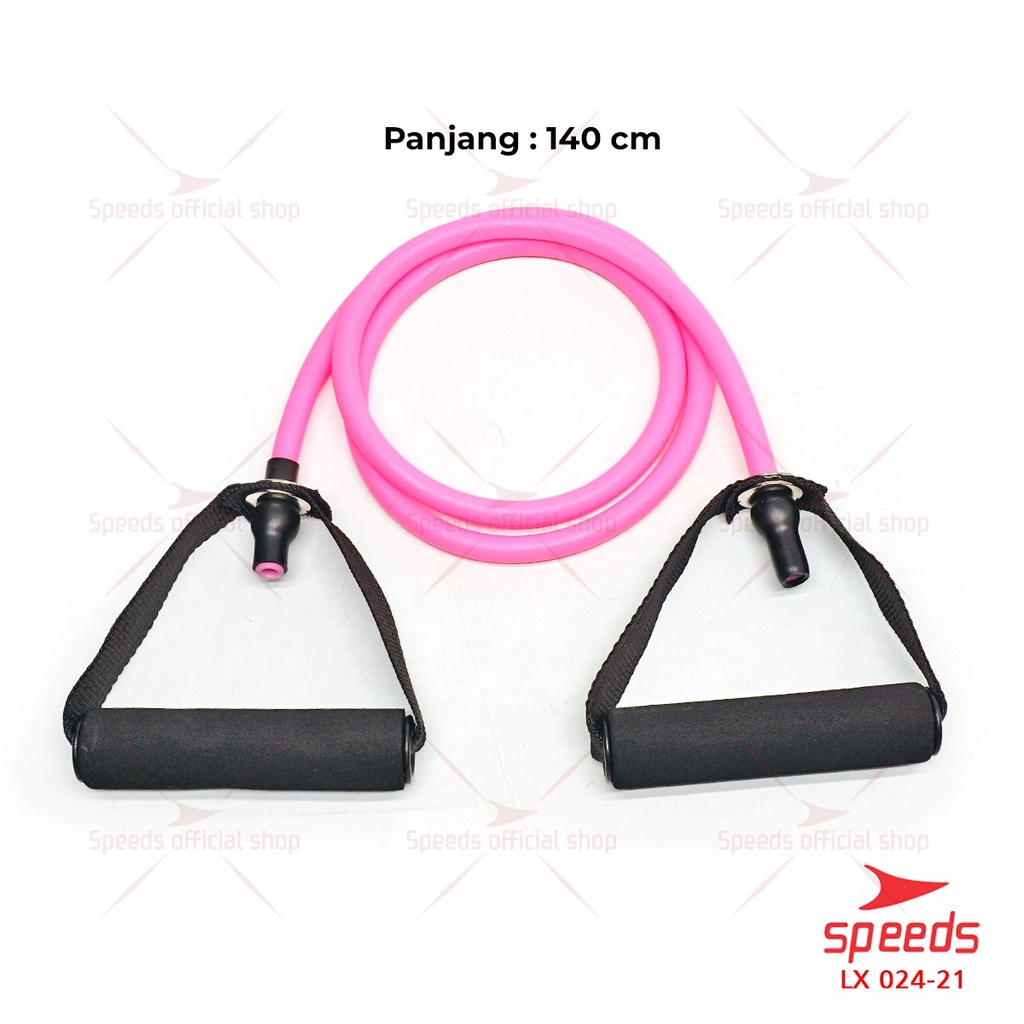 SPEEDS Tali Fitness Gym Yoga Resistance Bands 8 Toning Tube Tali Olahraga Stretching 024-16-024-21 PINK