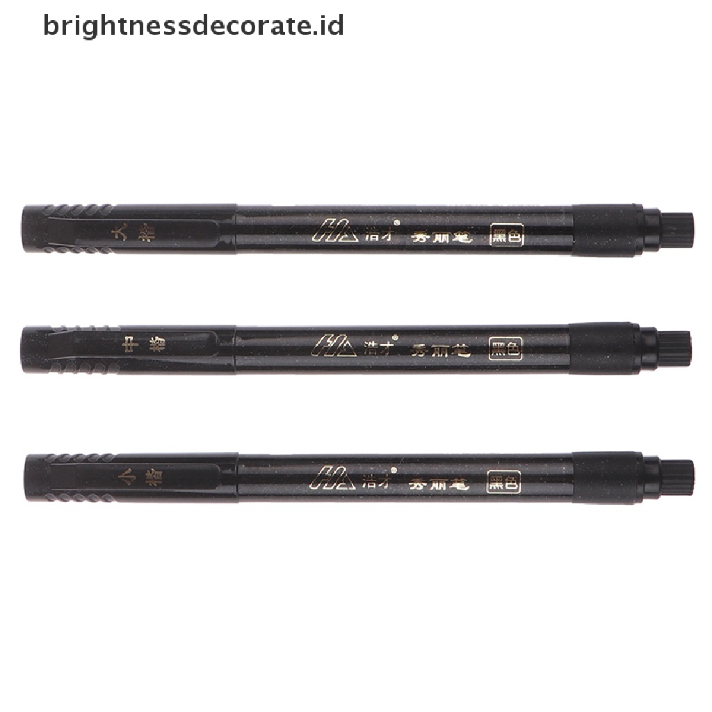 3pcs / set Pen Kaligrafi Bahan Fiber Halus Ukuran Medium / Besar