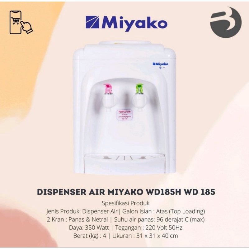 MIYAKO Dispenser Air Panas Dan Normal WD 185 Garansi Resmi