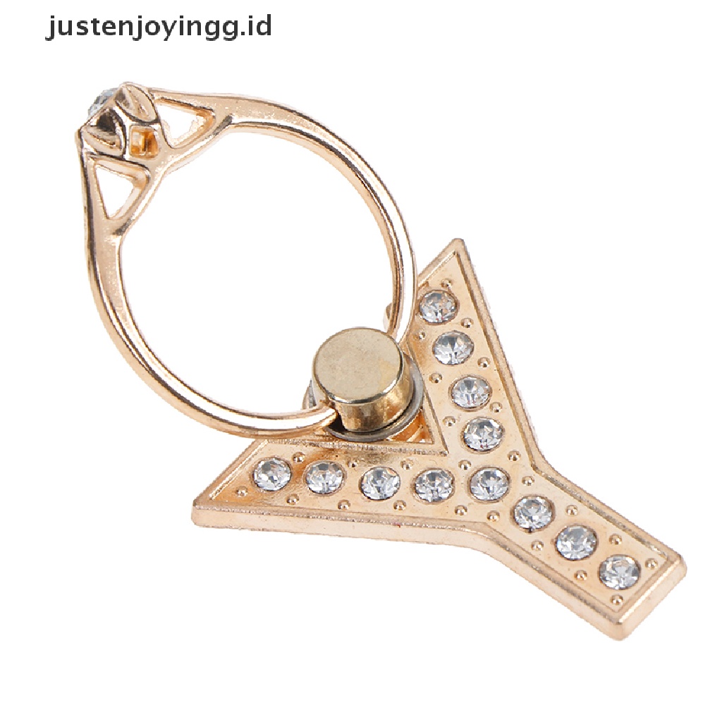 Ring holder Bahan metal Motif Tulisan justenjoyingg.id / Diamond Untuk smartphone