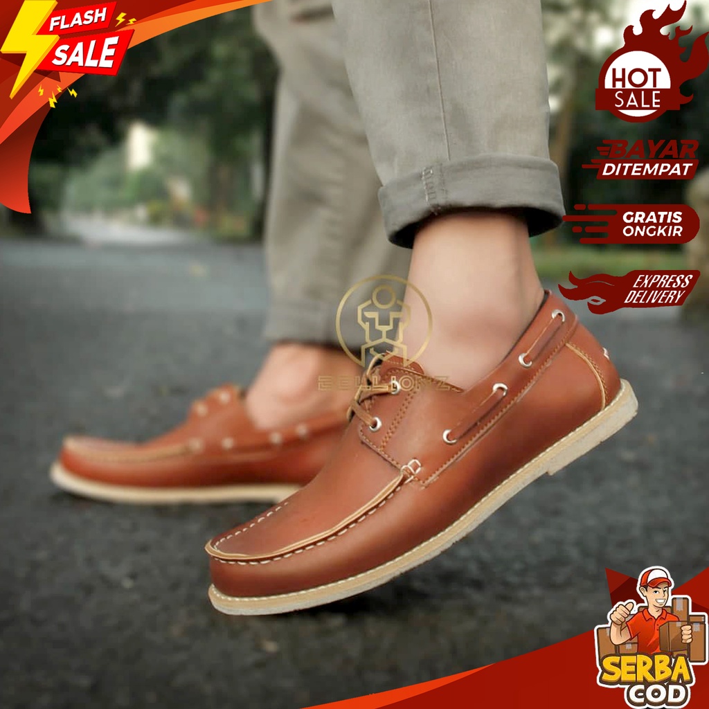 BBS 059 - Sepatu Casual Oxford Exclucive 2 Holes Kulit Pria Model Temali - Sepatu Cowok Korea Ori Em