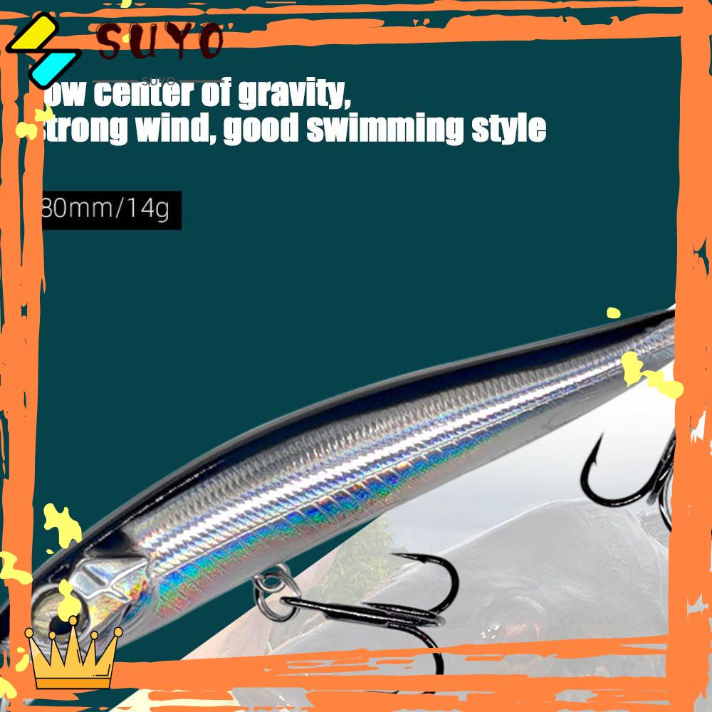 Suyo Umpan Pancing Minnow bass Motif Garis Ukuran 80mm / 14g