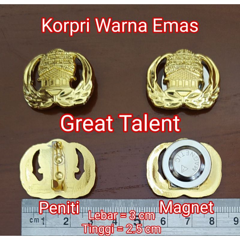 

PIN Korpri Warna Emas Gold - 1 pcs