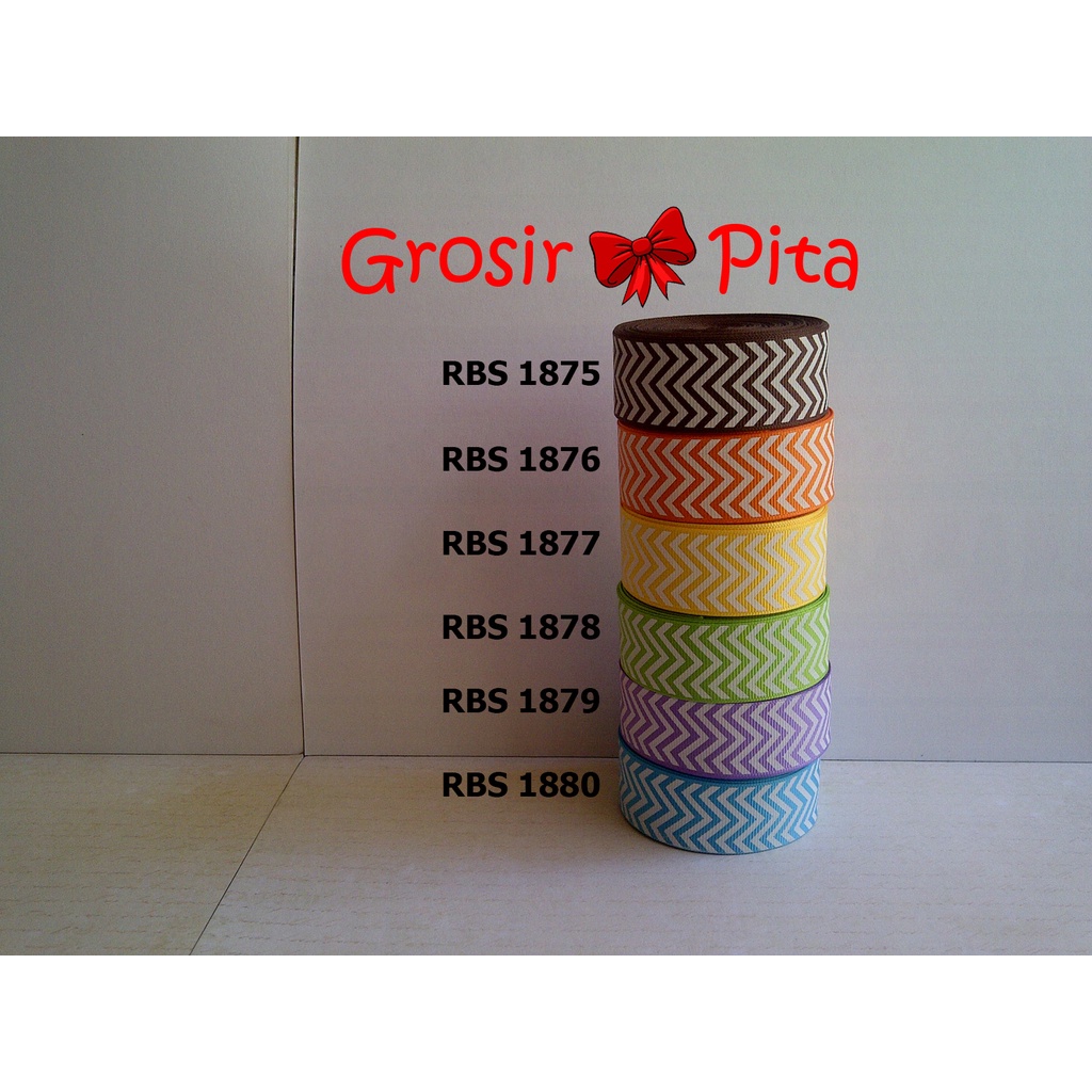 

(25 yard) Pita Grosgrain Motif Zigzag RBS 1875,1876,1877,1878,1879,1880 | Toko Bahan Craft | Grosir Pita