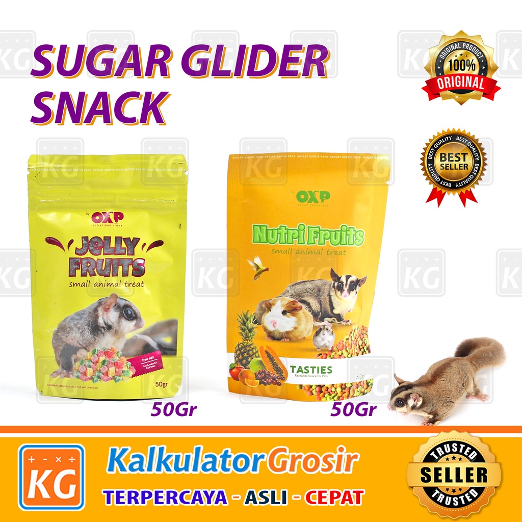 Cemilan Sugar Glider Jelly Fruits Nutri Fruits Snack Favorit Sugar Glider / Makanan Kecil Jelly Crunch 50 Gr Import Favorit Sugar Glider Pelet Kudapan Buah Kering Heamster