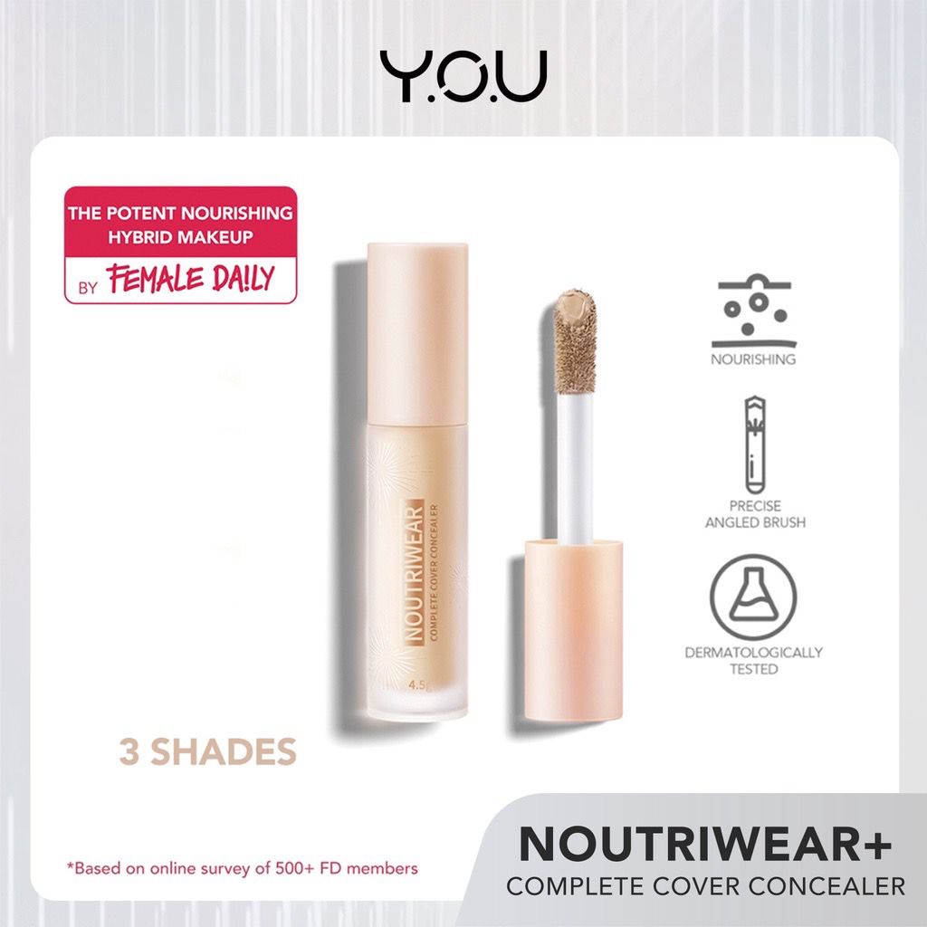 BPOM YOU NoutriWear+ Complete Cover Concealer Corrector [Full Coverage | Tahan Lama 24 Jam | Nourishing]