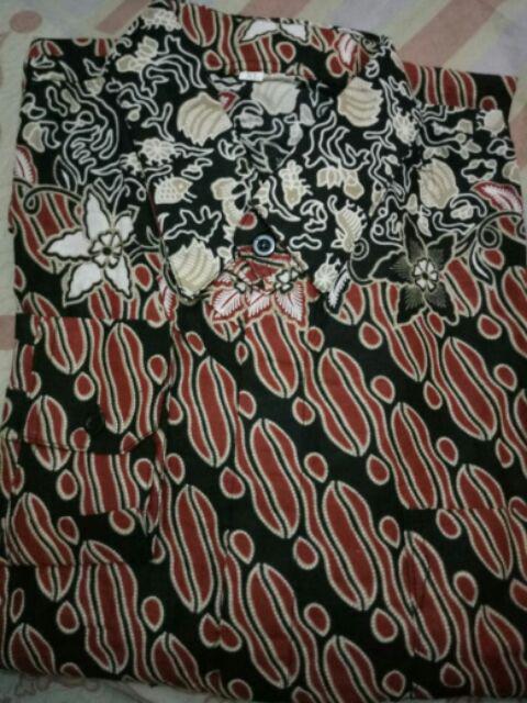 Couple Batik Keluarga Fashion Pria Wanita Sarimbit Keluarga  Sania Ruffle Batik Couple Motif Bunga