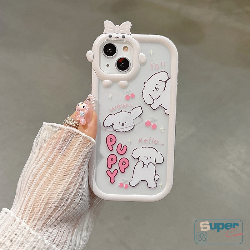 Case Motif Kartun Anjing 3D Untuk Vivo Y16 Y15s Y35 Y22 Y12 Y21 Y20 Y15 Y15A Y21S Y11 Y33S Y30 Y01 Y20s Y12i Y17 Y12s Y55 Y21A Y91C Y51 Y31 Y51A Y53S Y91 Y02s V23 V23E