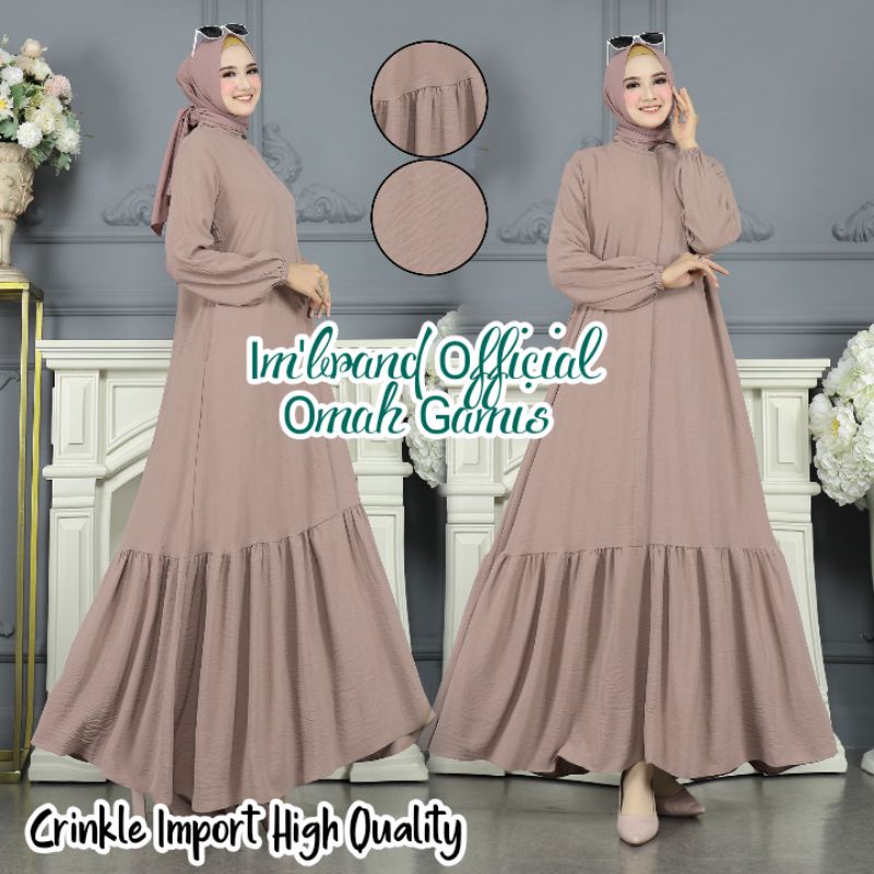 Gamis Crinkle Airflow Import Premium // Gamis Maudiya Terbaru Bahan Crinkle Adem // Baju Gamis Bahan