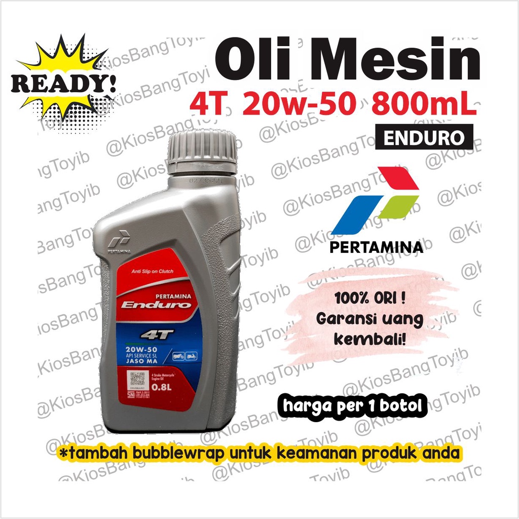 Oli Mesin Motor Pertamina ENDURO 4T 20w 50 (800mL)