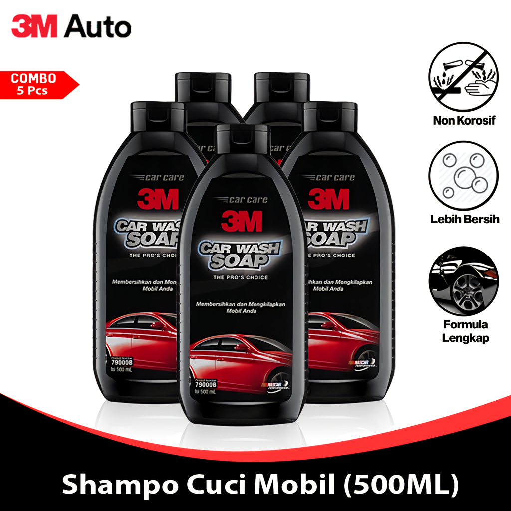 3M Auto Sabun Cuci Mobil 500 ML COMBO 5 Pcs Car Wash Soap Shampo Motor Non Korosif CMB05-3M-79000B