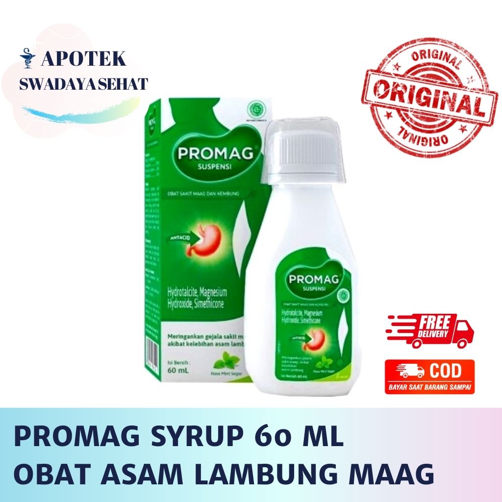 PROMAG BOTOL 60 ML Syrup - Suspensi Obat Sakit Maag Nyeri Perut Asam Lambung Kembung