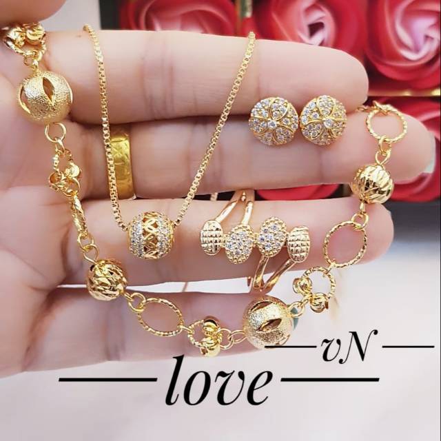 Xuping set perhiasan lapis emas 24k 1010