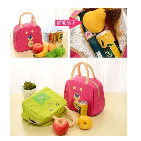 Tas Bekal Makanan / Lunch Bag Karakter / Iconic Insulated Lunch Bag Cooler WAJAH KARTUN  -KT06