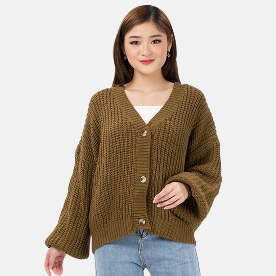 MKY CLOTHING CARDIGAN  RAJUT  OVERSIZE LENGAN BALON  Shopee 