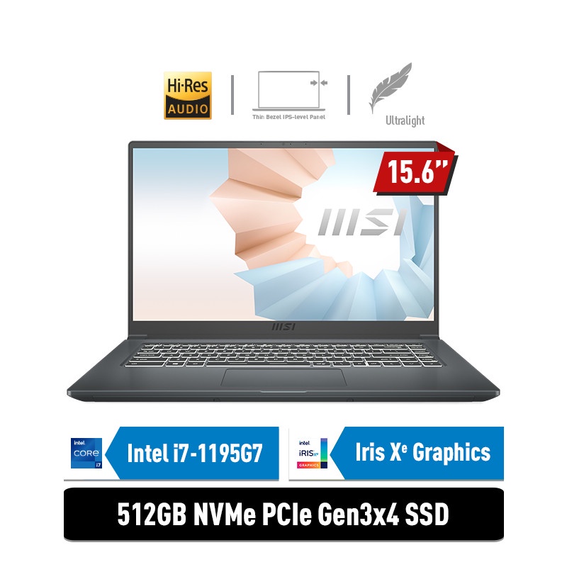 MSI Modern 15 A11M [9S7-155266-885] i7-1195G7 16GB 512GB SSD