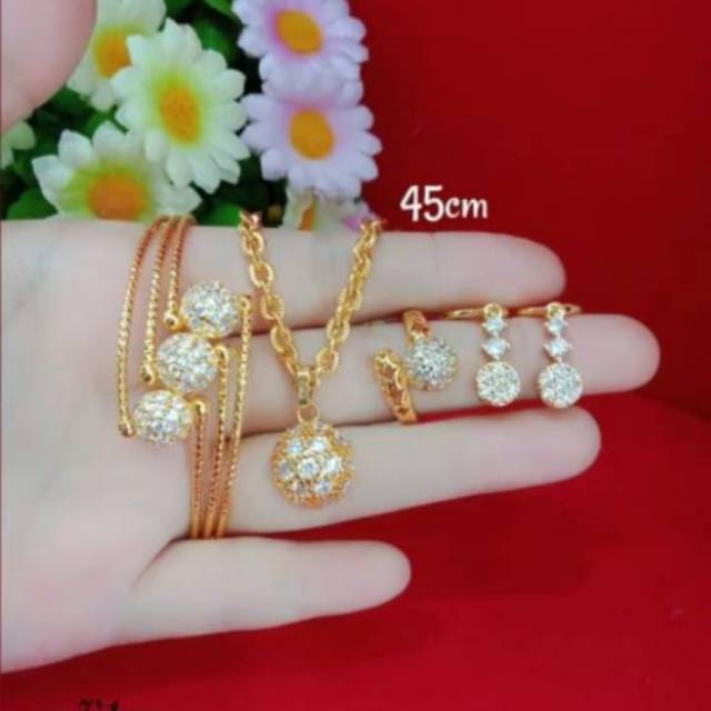 Xuping set perhiasan lapis emas 24k